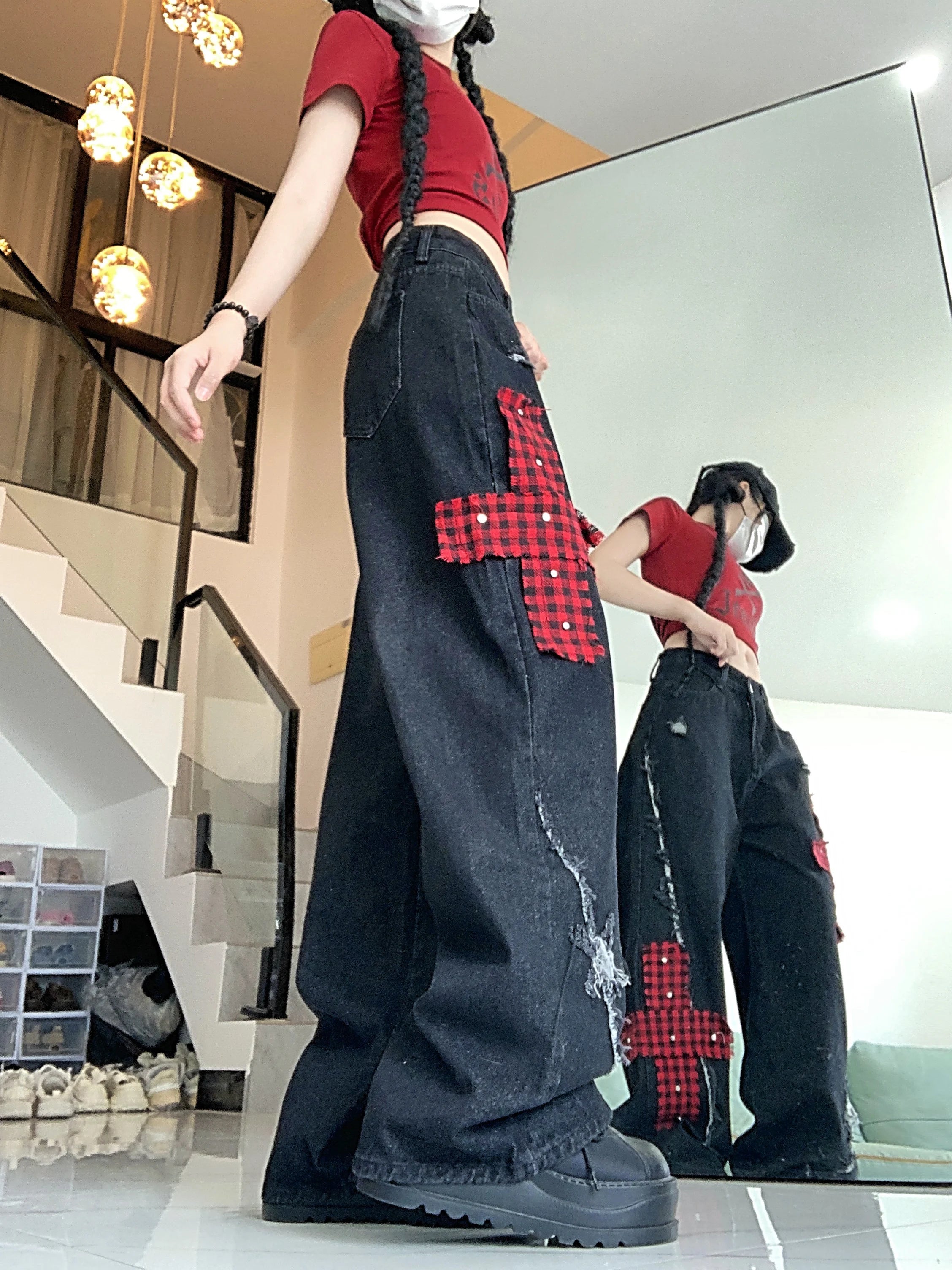 Punk Wide-Leg Jeans